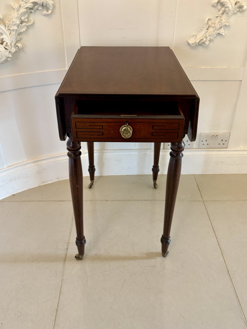Fine Quality 19th Century Regency Antique Free Standing Lamp/Side Table - Image 3